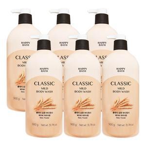 해피바스 클래식 순한 바디워시 베이비 파우더향 900g x 6개