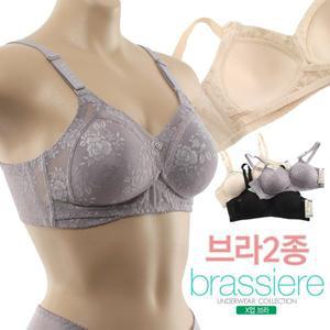 [NODAJI]여성 레이스 노와이어 볼륨 X업 몰드브라 2종세트 브래지어 속옷 MBR-3013M