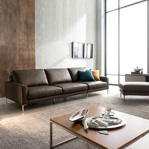 [스툴무료][자코모] 모네 4인 이태리 천연면피 소가죽 소파+스툴