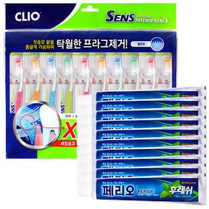 페리오 뉴 후레쉬 치약 150g 10개+클리오센스인터덴탈일반모 10개