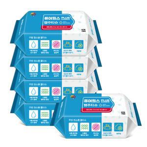 [퓨어원스+]홈케어 청소 살균물티슈 주방/거실용 80매x5팩