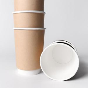 [해피팩]13온스 크라프트 이중 종이컵 390ml 일회용 단열컵 150개