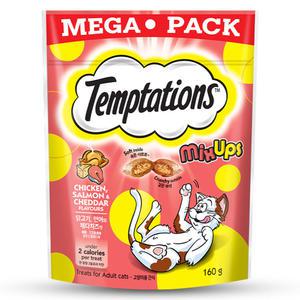 대용량 템테이션 닭고기, 연어와 체다치즈 160g