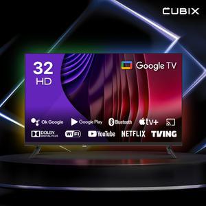 [으뜸효율]큐빅스 81cm 32인치 스마트TV HD LED 구글티비 안드로이드 에너지1등급 스탠드형 벽걸이형