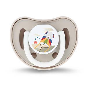 쁘띠누베 실리콘 패션 공갈 젖꼭지, 연, 2단계, 크림베이지, 1개