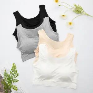 브라탑 밤부모달 노와이어 일체형패드 런닝브라 브라렛