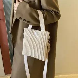 코듀로이 미니 버킷백 크로스백 데일리 여성 소지품 가방_F