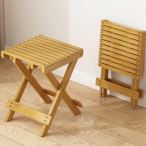 밝은 우드 접이식 간이 의자 원목 스툴 휴대용 풋스툴 인테리어 의자