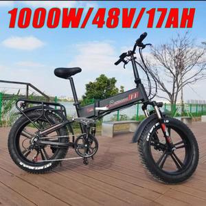 여성용 전기 자전거, YX20, 1000W 모터, 48V17AH, 팻 타이어, 산악 전기 자전거, 해변 눈 숨겨진 리튬 배터