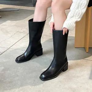 [롯데백화점]소보 아란테 기모안감 백오픈클로징 미들부츠 5cm