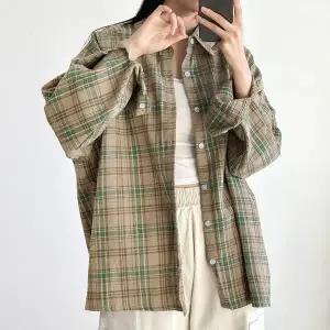 [하프클럽/]울 스퀘어 체크남방 루즈핏 이불핏 가을남방 데일리 박스셔츠