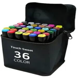 Touch Parker 디자인마카 미술용 트윈마카펜 세트 천케이스 36색 /일러스트 양면 마커