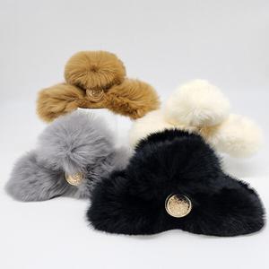 [JJQUEEN] 보니타 앙고라 집게핀 HR815 블랙 HR816 그레이 HR817 브라운 HR818 아이보리 4컬러중 택1