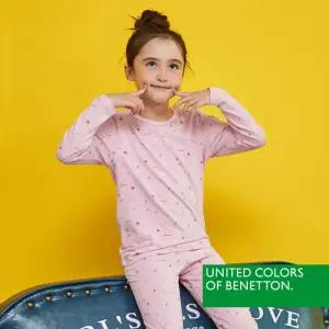 [베네통]  모달 코튼 여아 동내의 상하의 2종 핑크 BNGIN4O03T