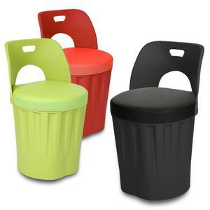 [체어포커스] 드럼스툴 DT-740 고급쿠션 등받이형 보조 수납 원형 고깃집 식당 깡통 원형 의자