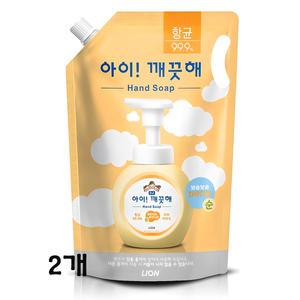 아이깨끗해 핸드워시 순 1.8L 2개 캡형 리필 보송보송/파우더향/손세정제