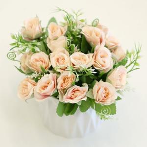 [비탈로]VITALO 로즈 도자기 화병세트 인조꽃장식 도자기 인테리어조화 스튜디오 까페소품