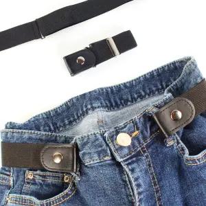 밴딩허리조절스판벨트 남녀공용고무허리띠 버클없는청바지벨트