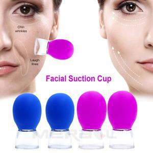 2Pcs 실리콘 얼굴 흡입 컵 마사지 안티 셀룰 라이트 부항 리프팅 아름다움 진공