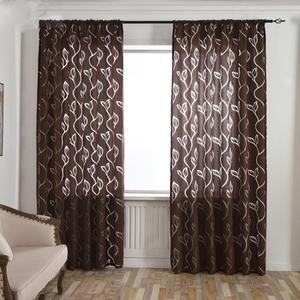 거실 창문 안방 가리개 레이스 암막 바란스 커튼 커텐_꽃잎_브라운