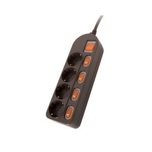 정비공 국산 멀티탭 4구 5m 과부하 차단 안전 접지 개별 스위치 브라운 멀티 콘센트