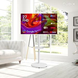 무빙큐빅스 화이트에디션 27인치 FHD 삼탠바이미 퍼스트 셋트 이동식 스마트TV 삼텐바이미 중소바이미