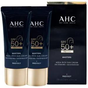 NEW 에이에이치씨 마스터즈 아쿠아 리치 선크림 30ml x2개