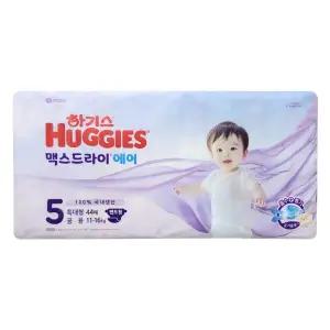 하기스 맥스드라이 에어 밴드 기저귀 5단계 밴드형 특대형 공용 44매