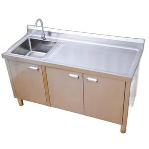 간이 업소용 싱크대 조리 100x50x80 왼쪽 씽크대 캠핑장 스테인레스