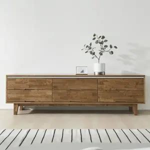 [히트가구] G490 고무나무 원목 서랍 거실장 1800 (착불)