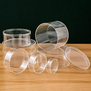 맥미니거치대 뚜껑이 있는 1Pc 원형 아크릴 용기 투명 상자 보관 원통형 디스플레이 튜브 사탕 알약 손톱 구슬 작은 보석을 보관할