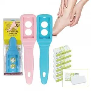 화아 발미인 세라폼손잡이+패드6p리필만 에코핸들풋파일 발각질제거 에코핸들풋파일 굳은살지우개 세라믹폼