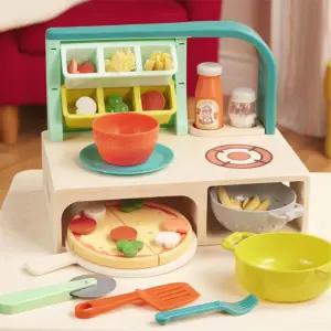 원목조리대 소꿉놀이 토핑끼우기 피자장난감 세돌 돌아기 세살