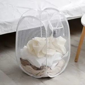 다용도 메쉬 빨래바구니 수납바구니 메쉬바스켓 메쉬망 네트망바구니 접이식메쉬바구니