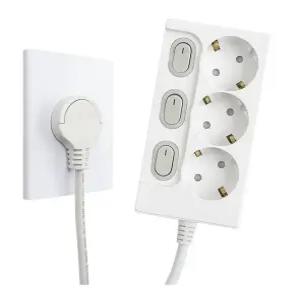 윈스탑 제로갭 국산슬림 납작 멀티탭3구 개별스위치 멀티콘센트 1m,1.5m,3m,5m 화이트