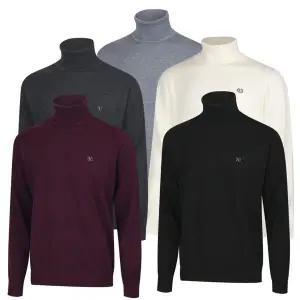 [파파브로] 남성 엠블럼 포인트 울혼방 목폴라 니트 DO-KN-TN