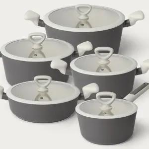 키친플라워 인덕션냄비 투톤 세라믹코팅 냄비 5개세트