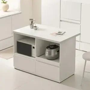 나무뜰 코디 E0 폭깊은 광파오븐 인조대리석 아일랜드 홈바 식탁 렌지대 수납장 1200X750 YDF230C (착불)