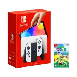 닌텐도 스위치 신형 OLED 본체+타이틀 패키지 [OLED화이트+동물의 숲 게임칩] 국내정