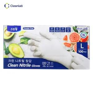 크린랩 크린 니트릴 장갑 100개입 L/나트/합성고무/뽑아쓰는장갑/안전/국내산/장갑200매/다용도