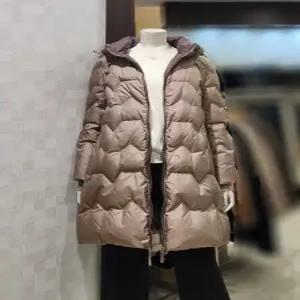 [벨라디터치] V1E4DN24 후드넥 구스 롱패딩