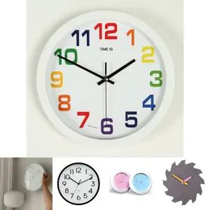 (화이트) 레인보우 숫자 벽시계/시계/예쁜/고급/학교/사무실/아날로그/교실/가벼운/교육/가정/개업선물