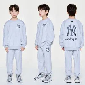 갤러리아 MLB엠엘비키즈 스트릿 베이직 아트웍 기모 맨투맨 아동셋업(7AS2B095