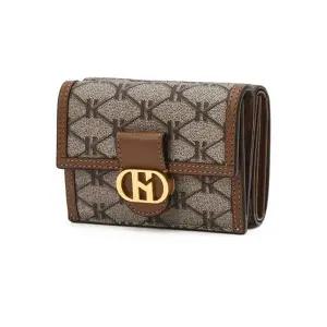 [헤지스](대구신세계)[헤리아토] 브라운 시그니처패턴 가죽 반지갑 HIWA5F870W1