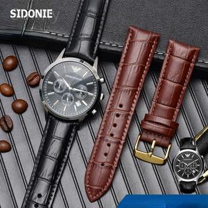 아르마니 시계 밴드 Ar1605 1637 2480 남성용 및 여성용 소가죽 액세서리 용  스트랩 18 20mm