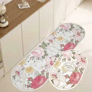 아트박스/마전동상회 플라워 규조토 발매트세트 주방 발매트 미끄럼방지