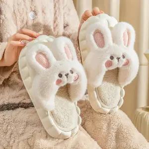 폭신한 토끼실내화 층간소음 거실화 털실내화