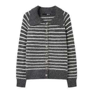 [BNX]카라넥 스트라이프 니트 가디건 (BX4CD010L0)