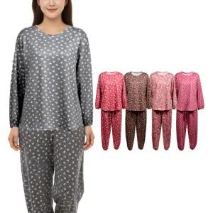 겨울 여자 라운지웨어세트 발열 기모 잠옷 상의 하의 9부 파자마 홈웨어 발목 손목 시보리