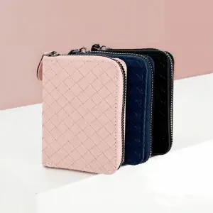 (큰손할인) 격자 지퍼 반지갑 카드 동전 가죽 월렛 대학생 월렛